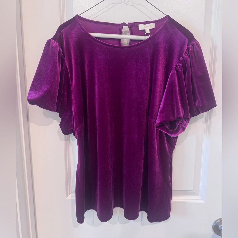NWT Parker Rich Purple Velvet Blouse